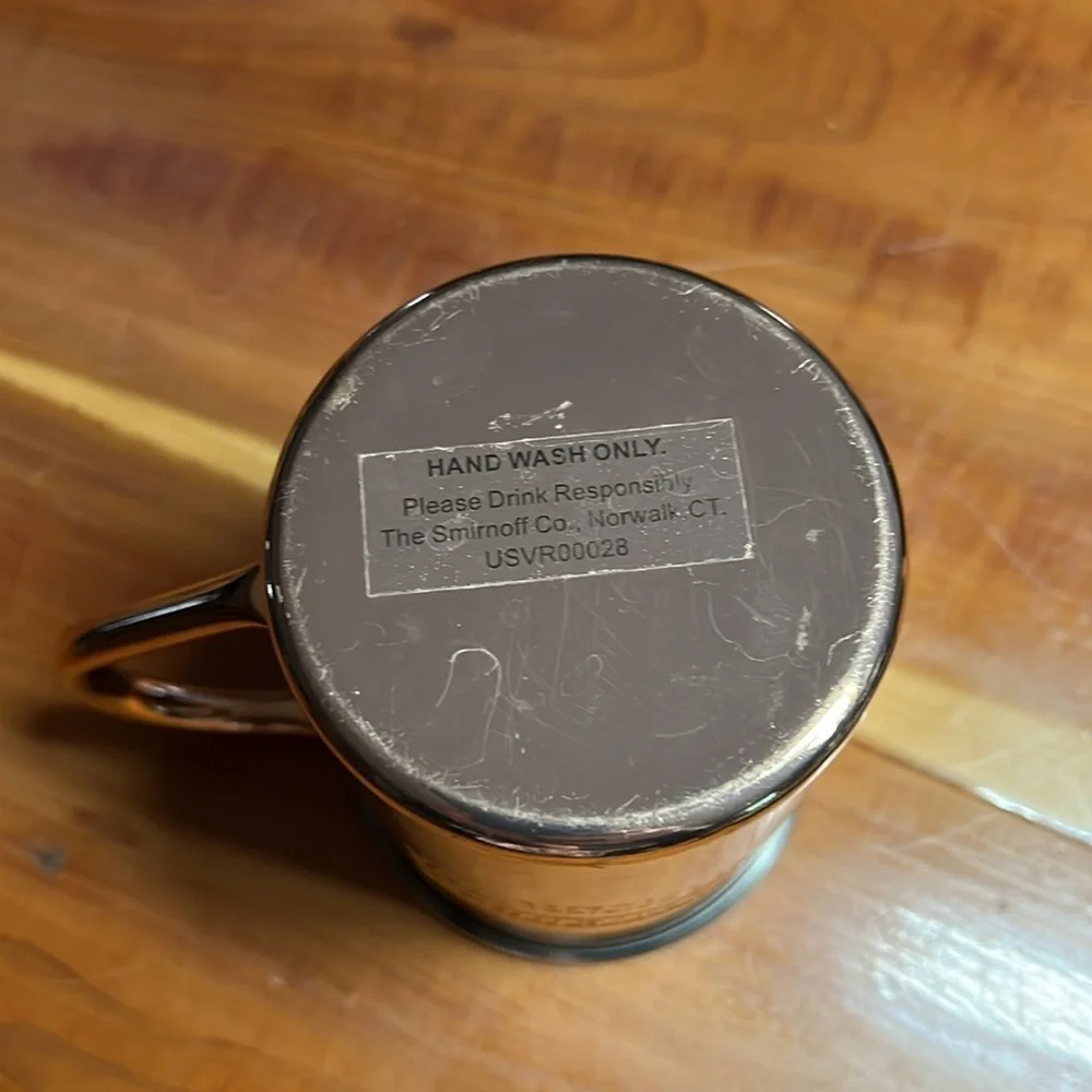 One Smirnoff “The Original Vodka Of The Moscow Mule” Copper Mug